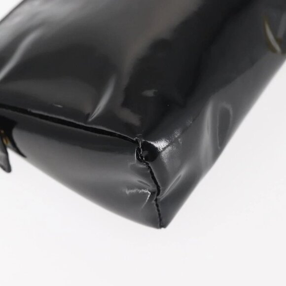 CHANEL Pouch Enamel Black Gold CC Auth 145547 - Picture 4 of 16